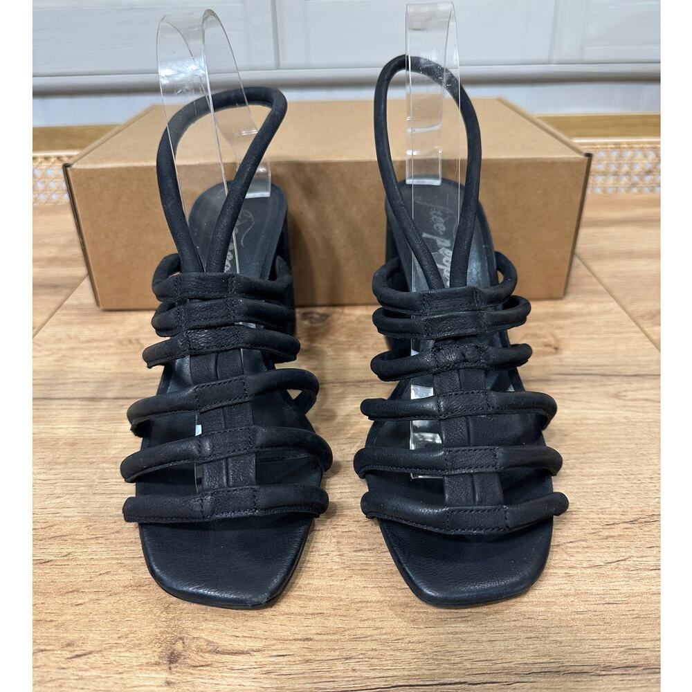 Free People Black Strappy Block Heel Sandals - Picture 5 of 14